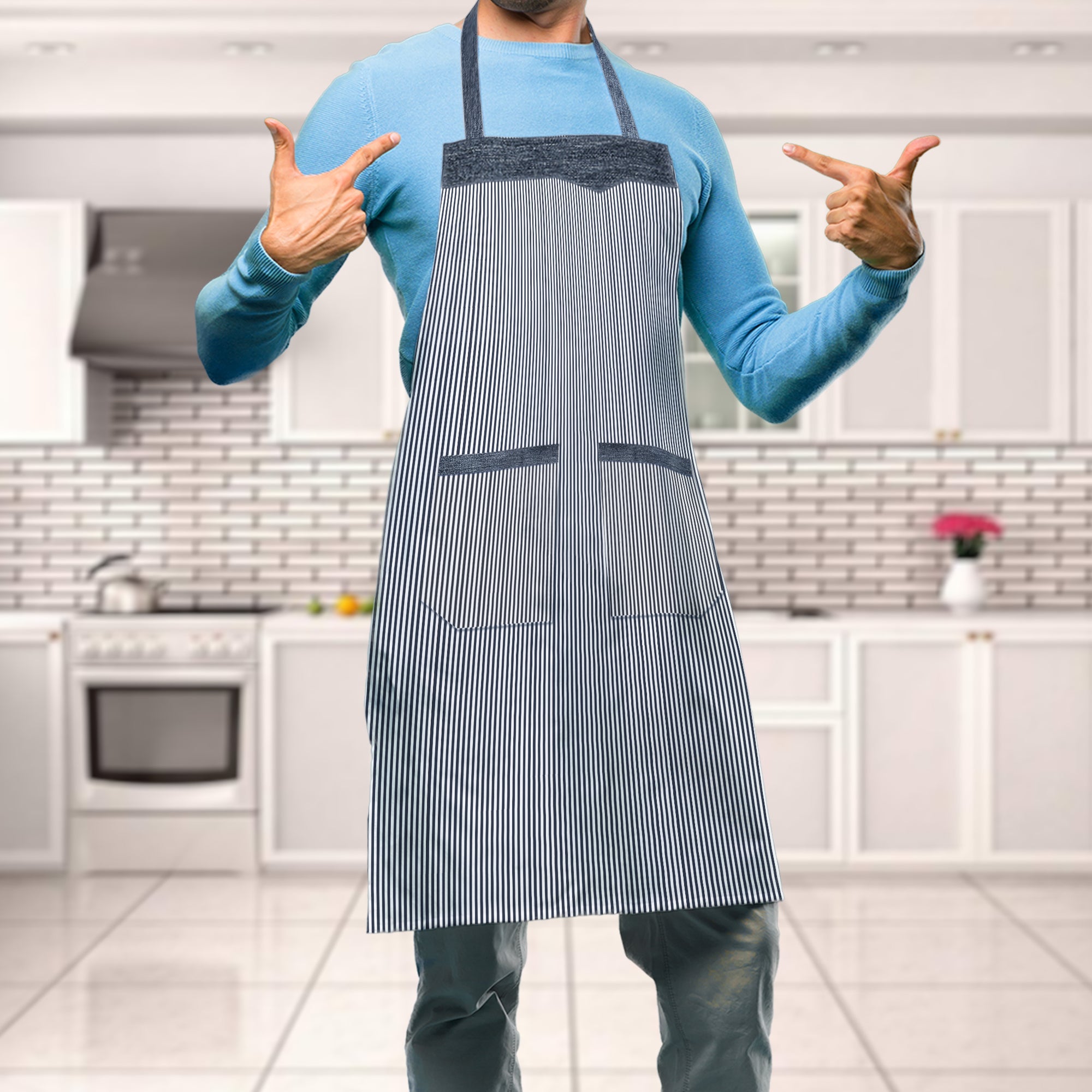 Cooking Apron for Women with Double Pocket~5452