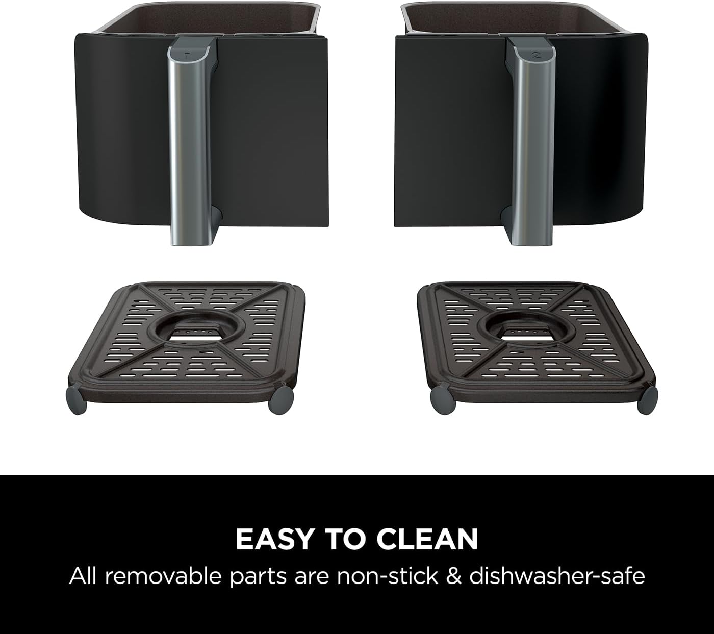 Ninja Foodi Dual Zone Digital Air Fryer, 2 Drawers, 7.6L, 6-in-1, Uses No Oil, Air Fry, Max Crisp, Roast, Bake, Reheat, Dehydrate
