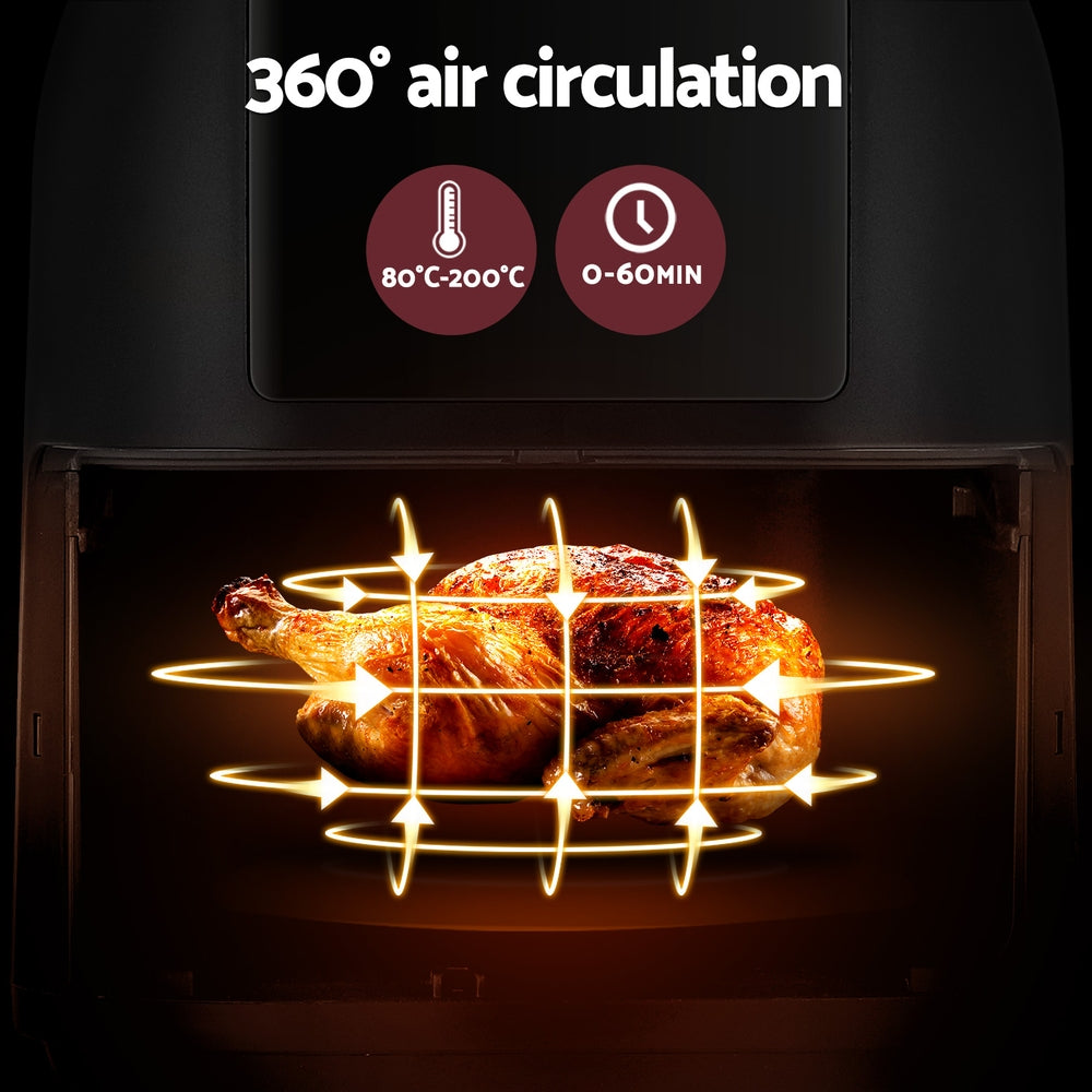 DEVANTI Air Fryer 8L -LCD Touch Panel Control