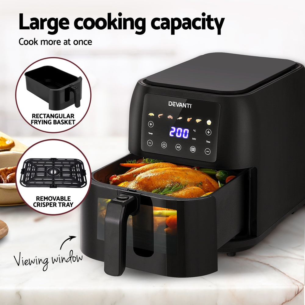 DEVANTI Air Fryer 8L -LCD Touch Panel Control
