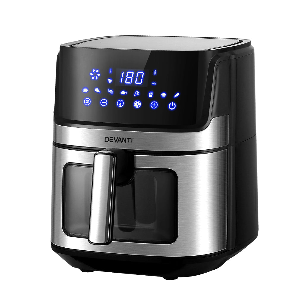 DEVANTI Air Fryer 6.5L - LCD Touch Screen