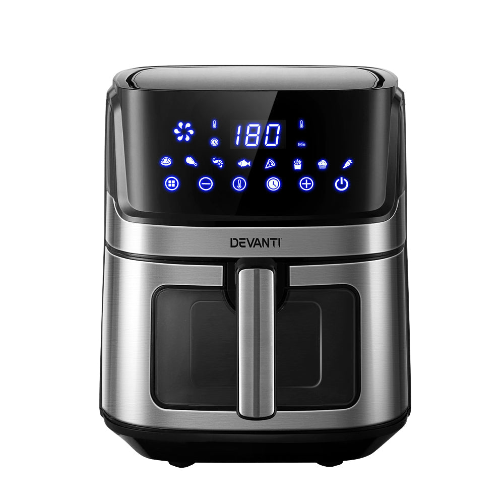 DEVANTI Air Fryer 6.5L - LCD Touch Screen